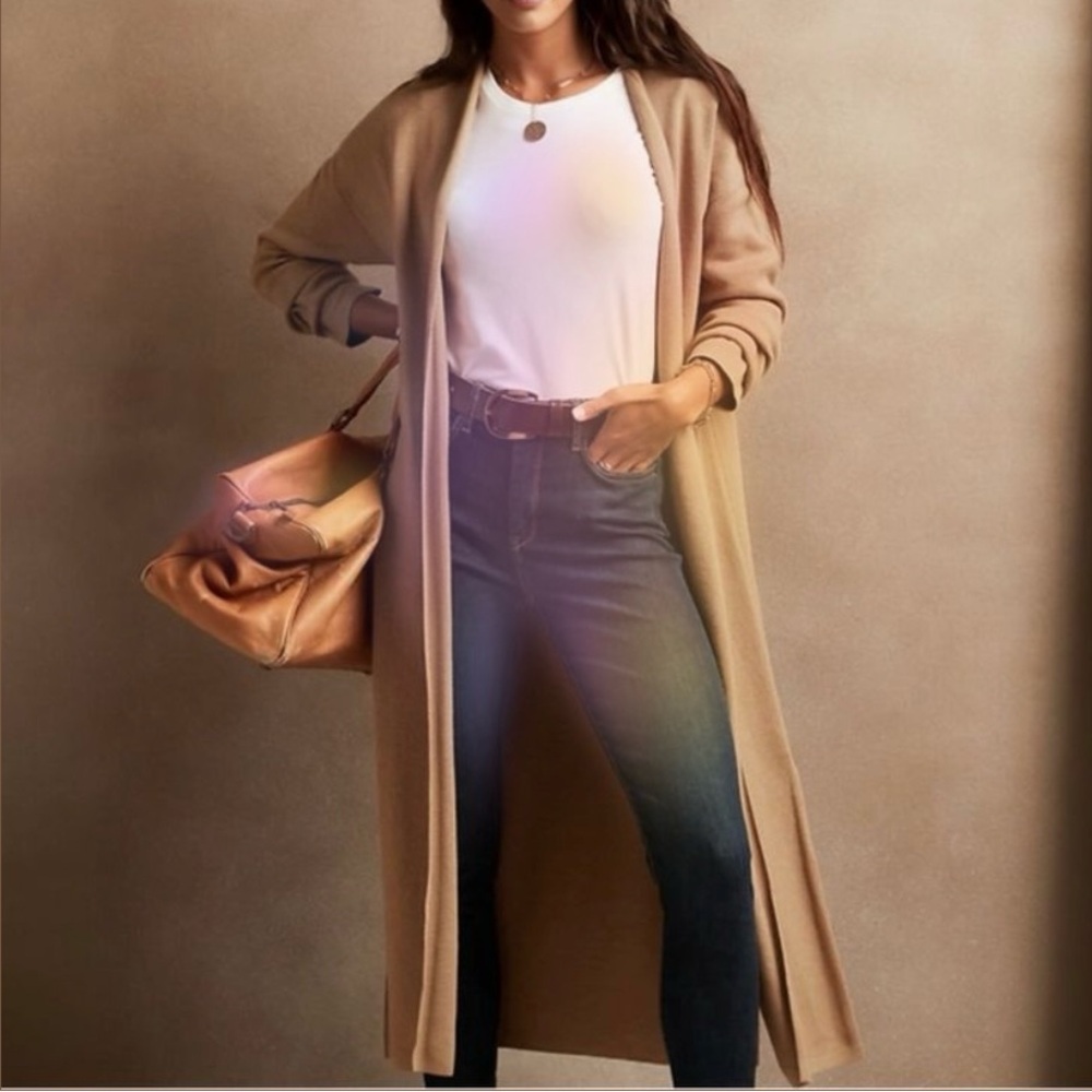 Banana Republic Camel Duster Longline Sweater